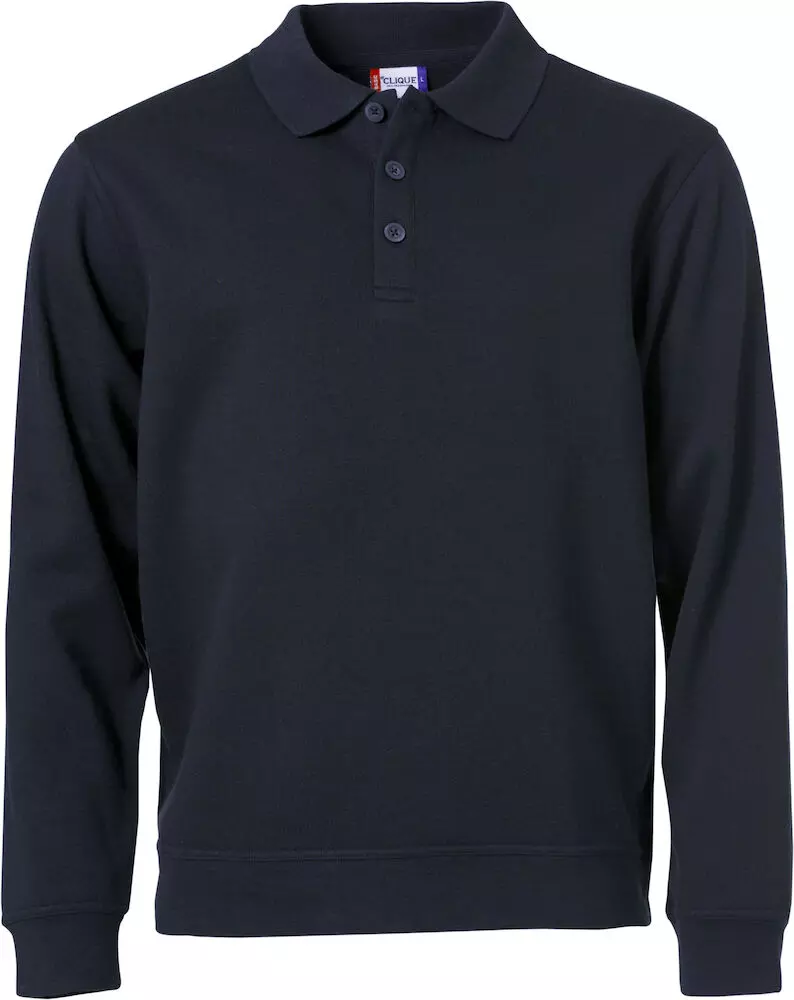 Een Clique Basic Polo Sweater kleur Dark Navy Maat M koop je bij Omnia 4 Office