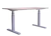 Een Primeline 470 zit sta bureau 180 x 80 Wit met kabelgoot koop je bij Omnia 4 Office