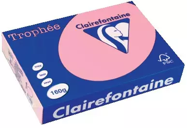 Een Clairefontaine Trophée Pastel, gekleurd papier, A4, 160 g, 250 vel, roze koop je bij Omnia 4 Office