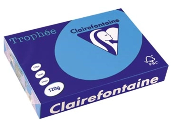 Een Clairefontaine Trophée Intens, gekleurd papier, A4, 120 g, 250 vel, koningsblauw koop je bij Omnia 4 Office