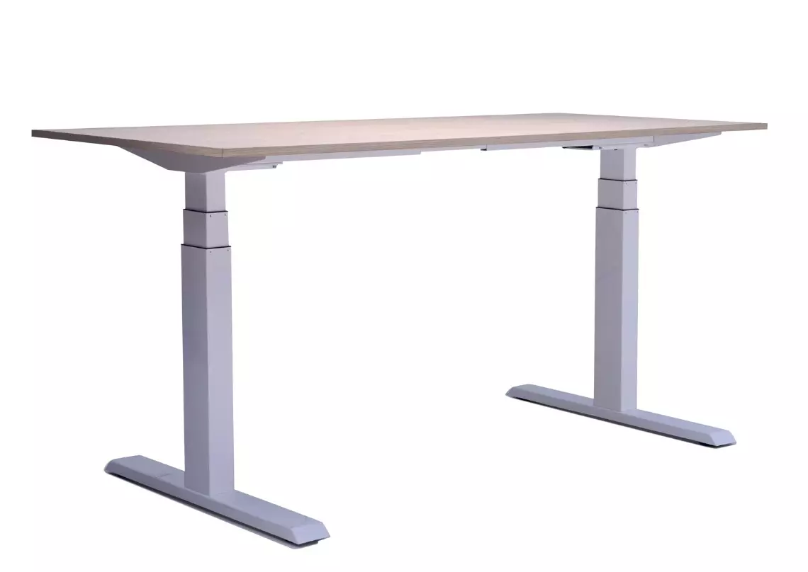 Een Primeline 470 zit sta bureau 180 x 80 Wit met kabelgoot koop je bij Omnia 4 Office